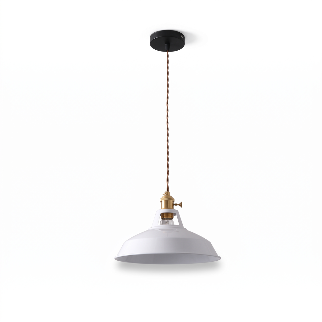 Smogen enamel dome pendant in white