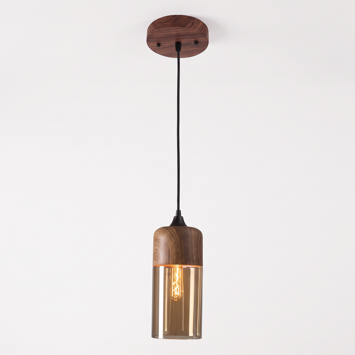 Sundsvall amber glass pendant, slim shape