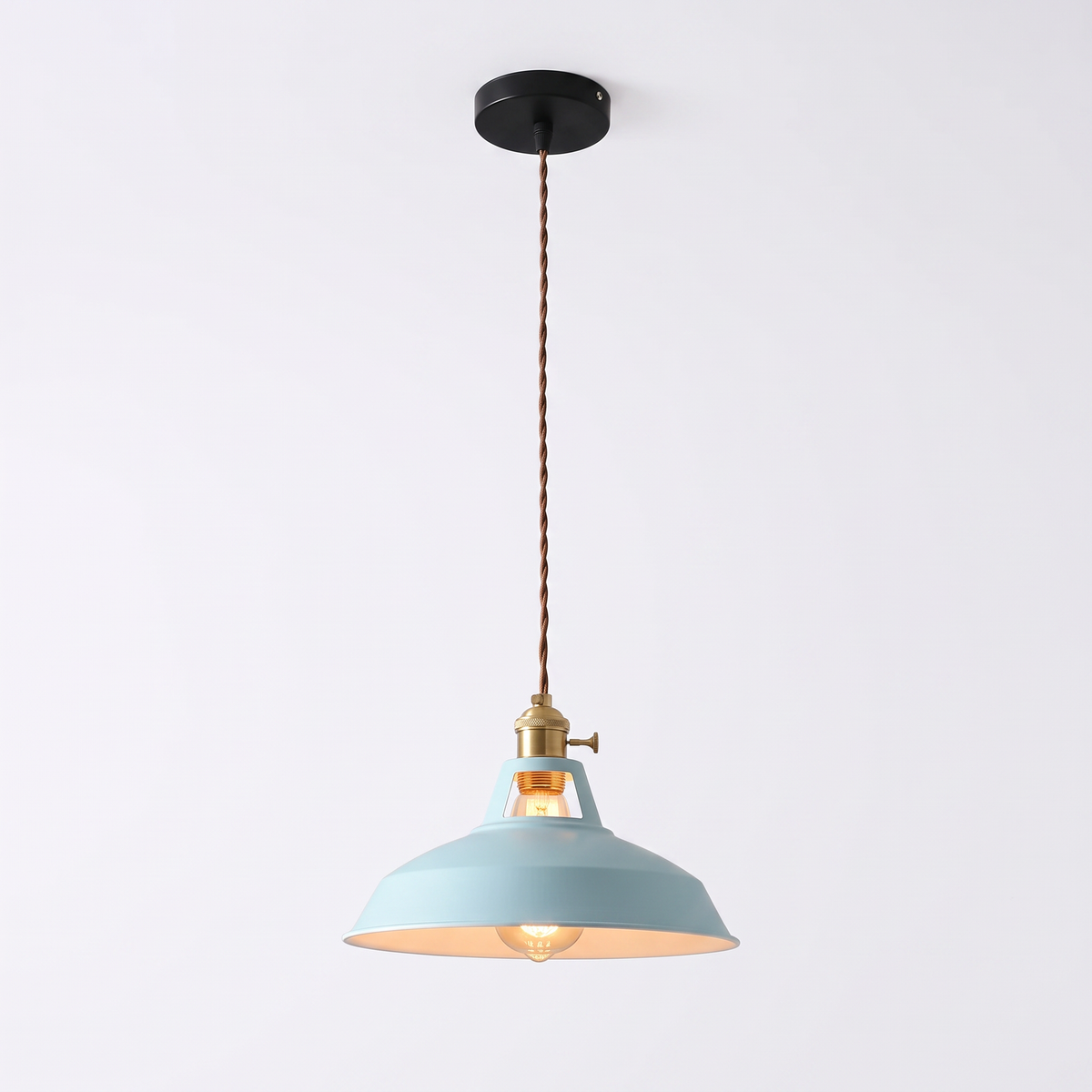Smogen enamel dome pendant in sky blue