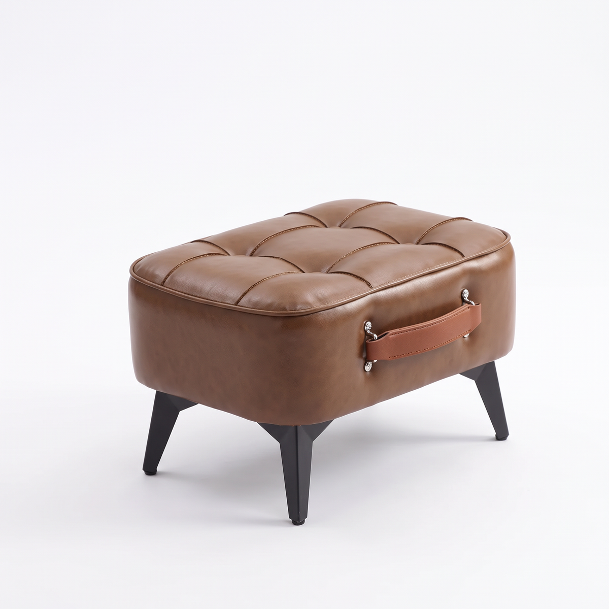 Grenaa tufted footstool in cognac