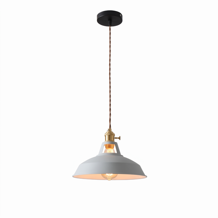Smogen enamel dome pendant in grey