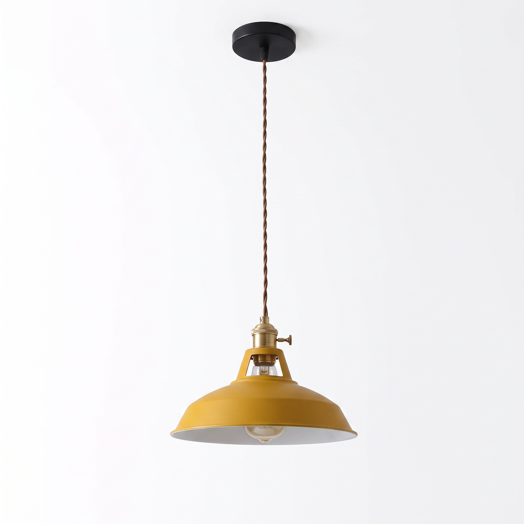 Smogen enamel dome pendant in mustard