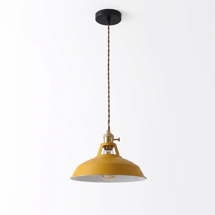 Smogen enamel dome pendant in mustard