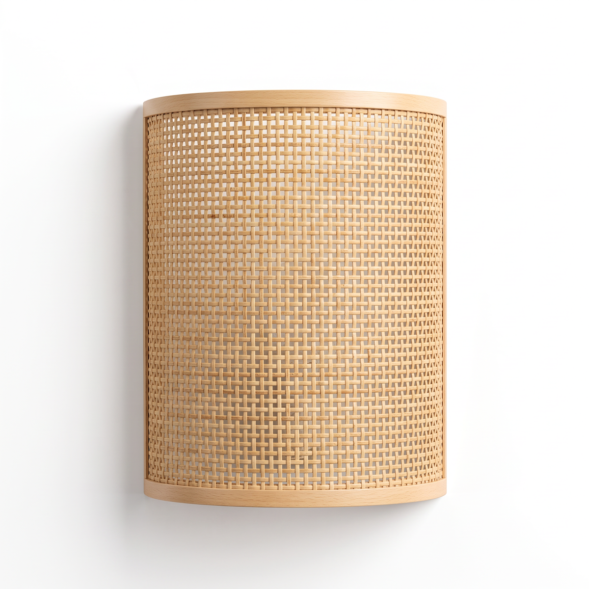 Struer woven rattan half round wall light