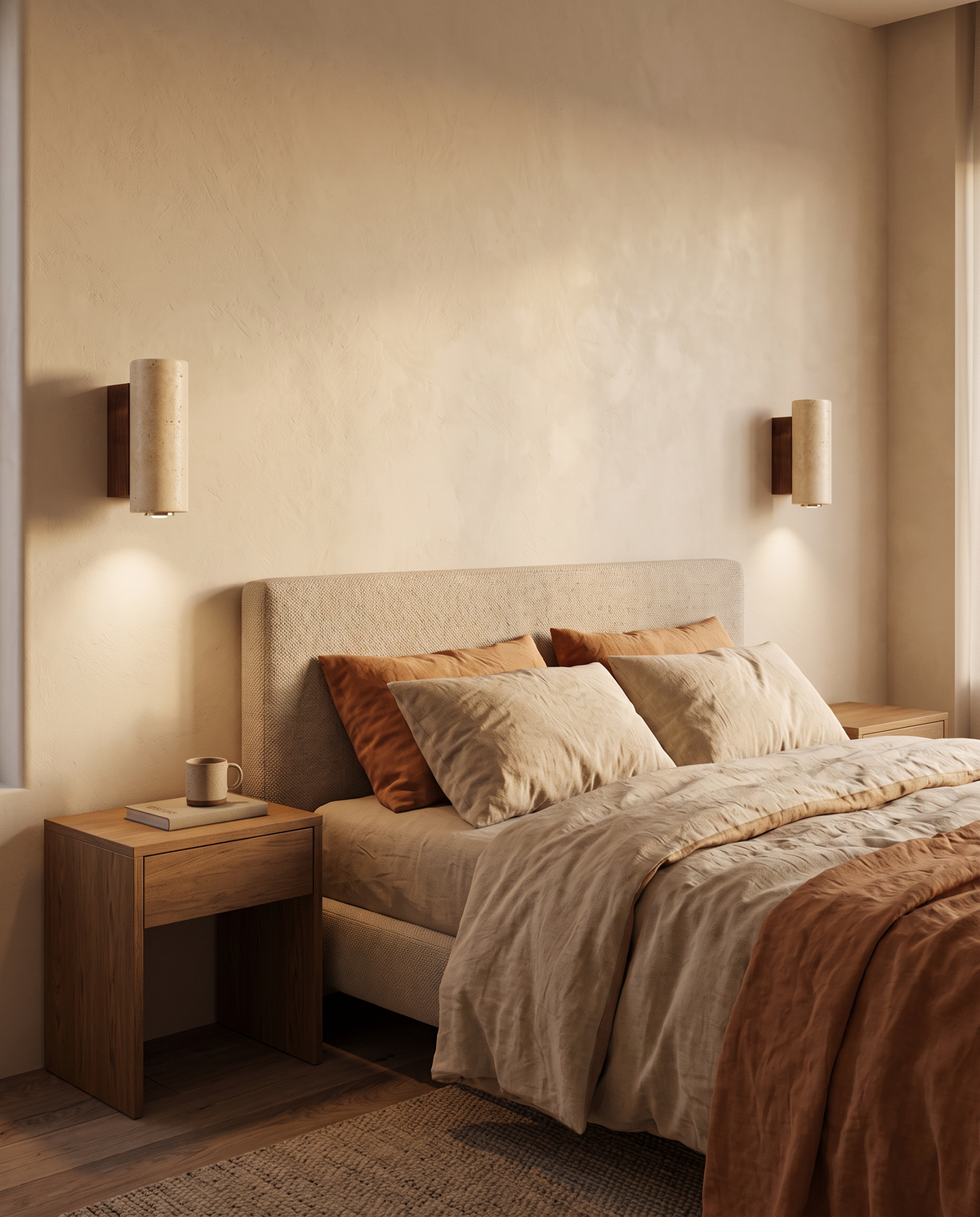 Pair of Askersund wall lights beside a bed