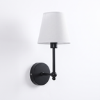 Kungalv wall light, black with white fabric shade