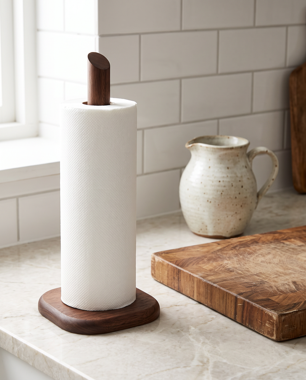 Brilon kitchen roll holder on a worktop