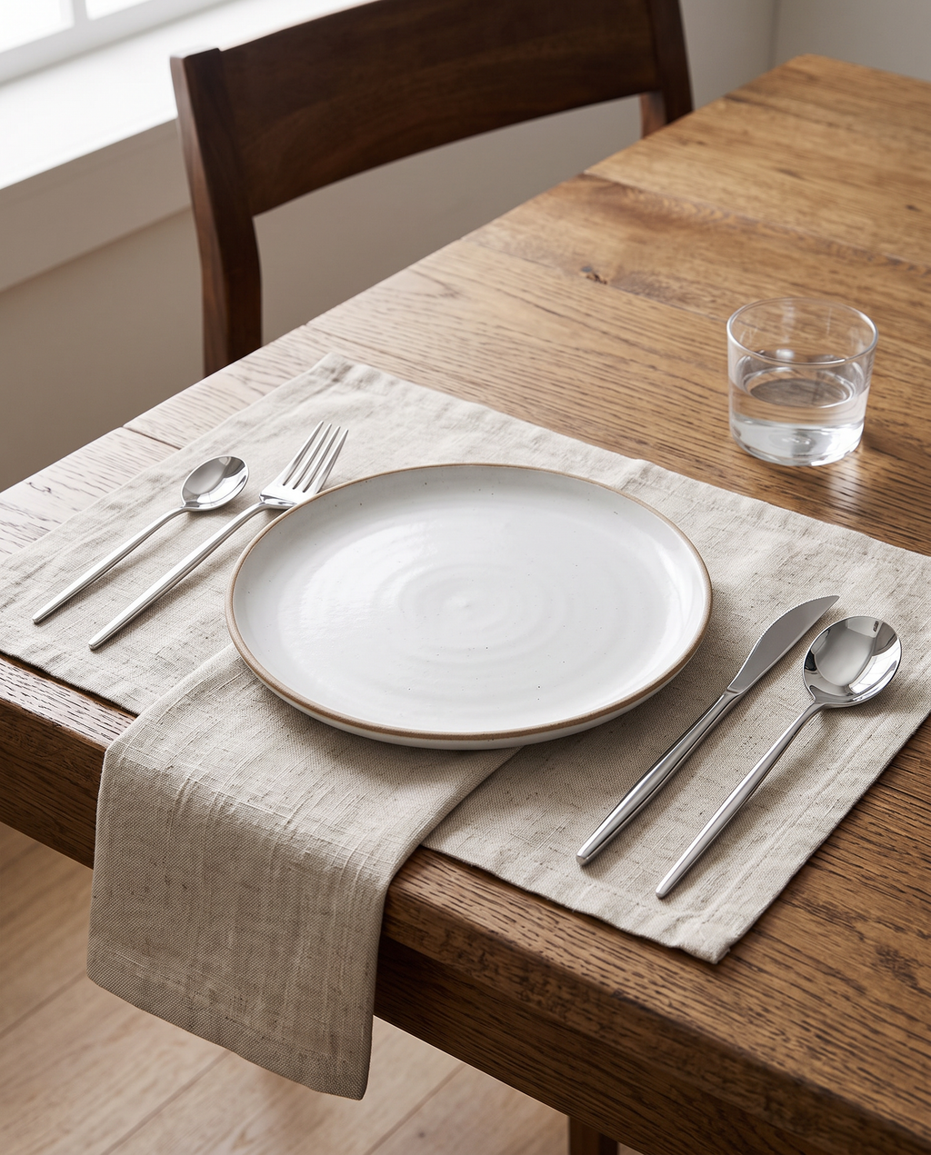 Siegen silver cutlery set on a dining table