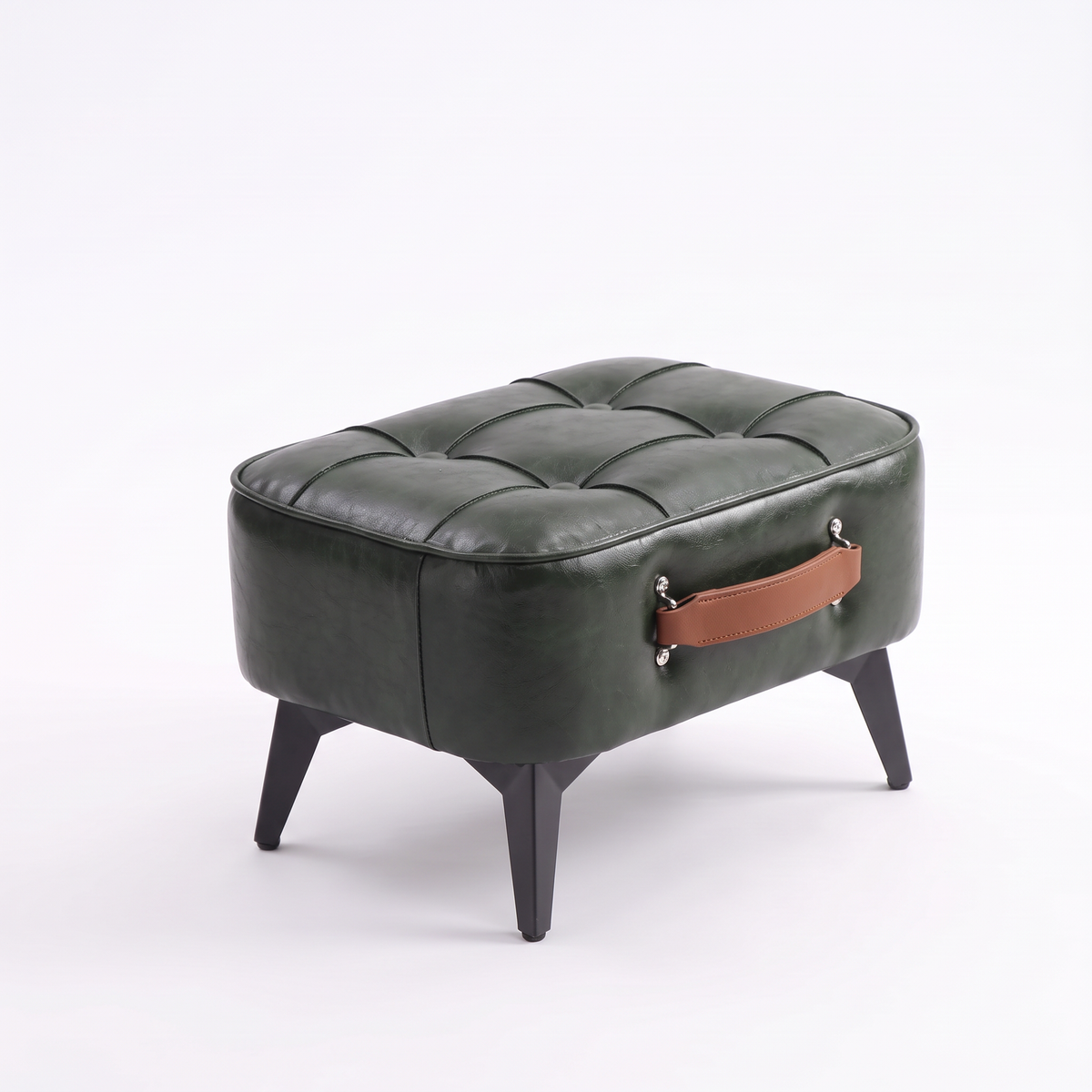 Grenaa tufted footstool in bottle green