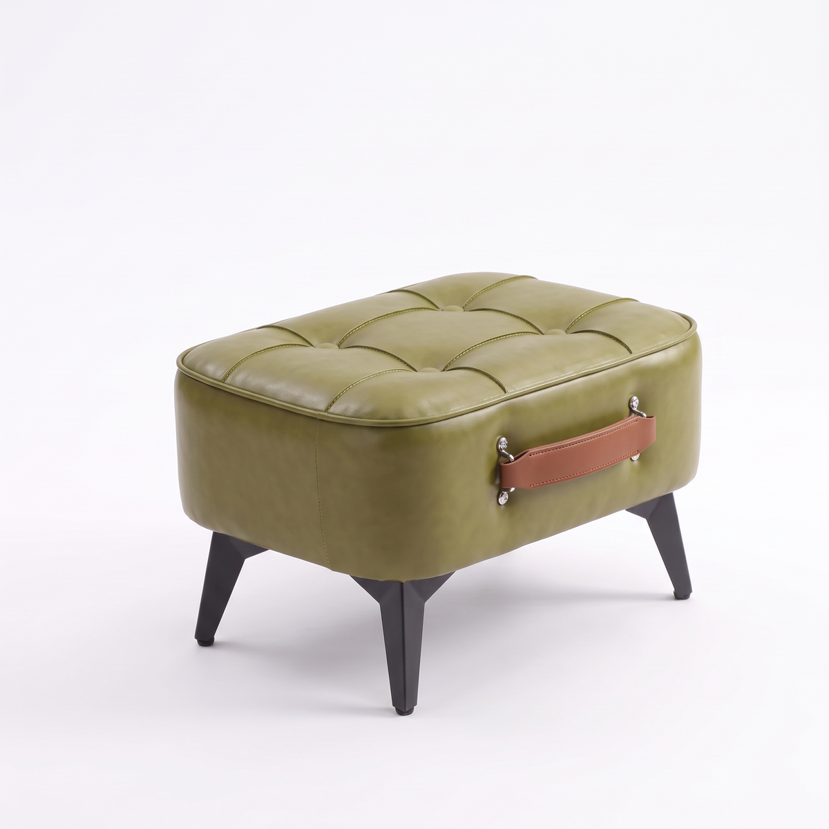 Grenaa tufted footstool in olive
