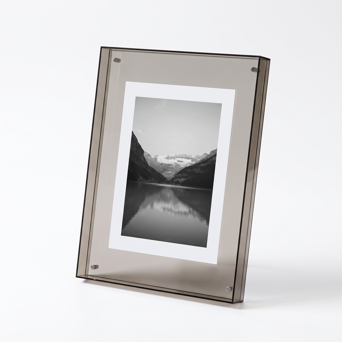 Nysted acrylic photo frame in smoke grey