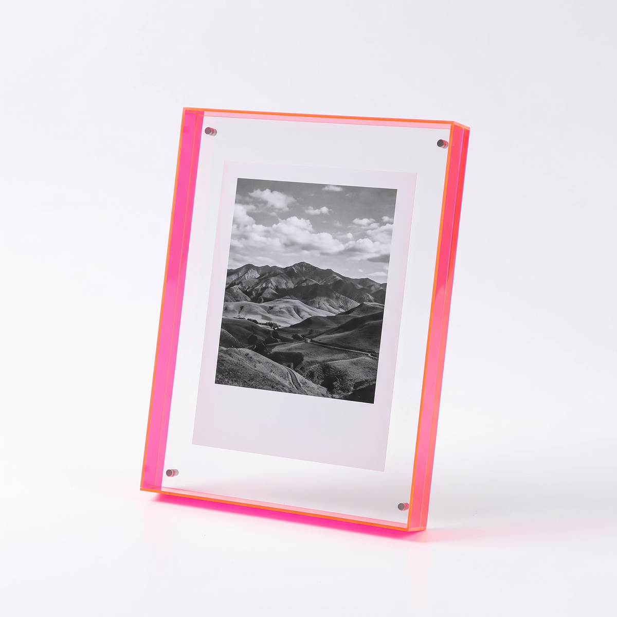 Nysted coloured acrylic photo frame in neon pink