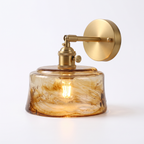 Notodden amber glass wall light, Drum