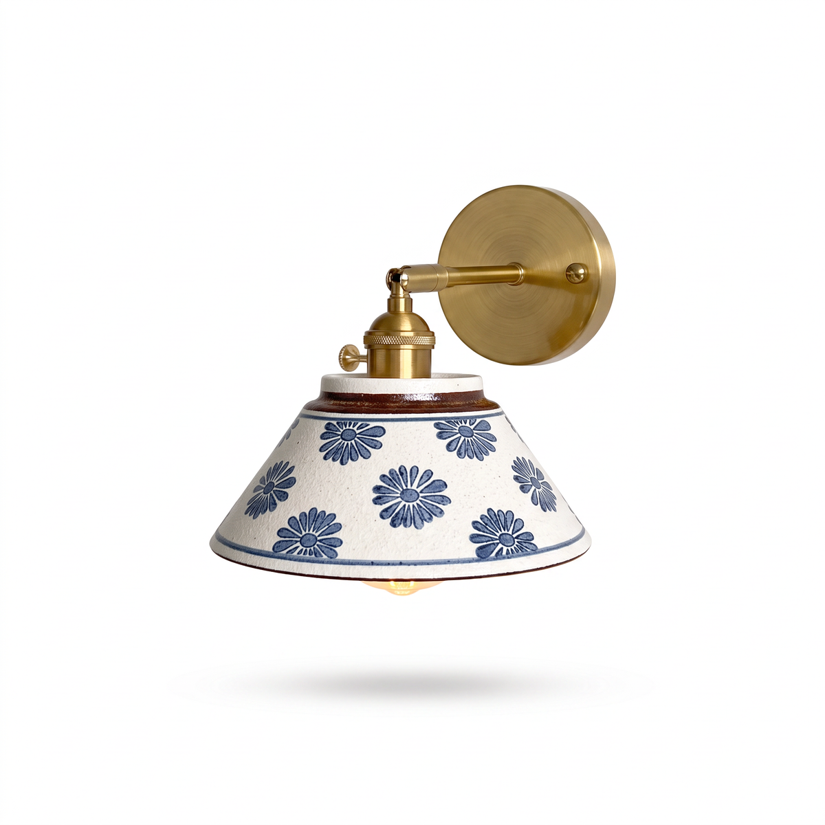 Levanger ceramic wall light, Blue Daisy