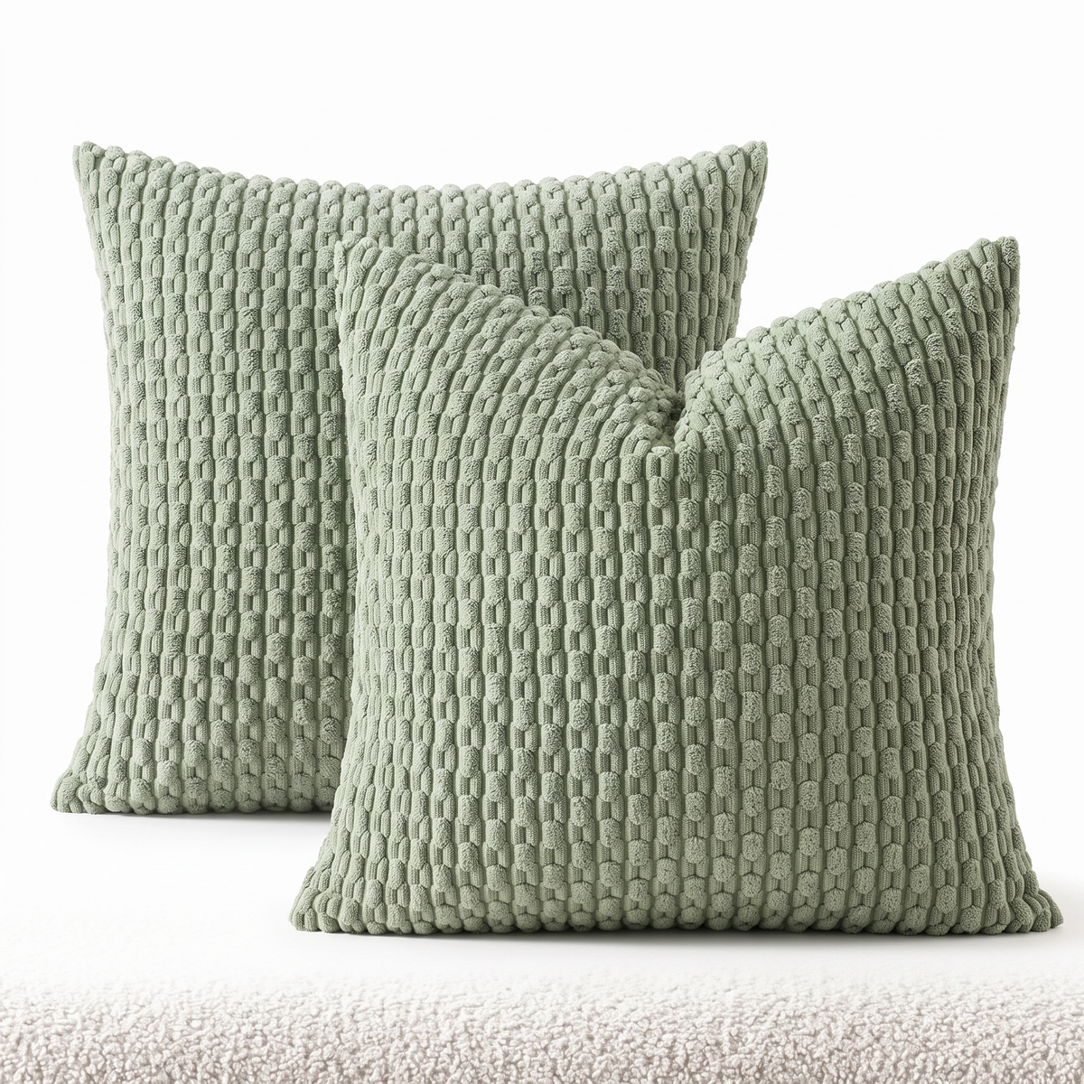 Motala knit cushion covers, Sage