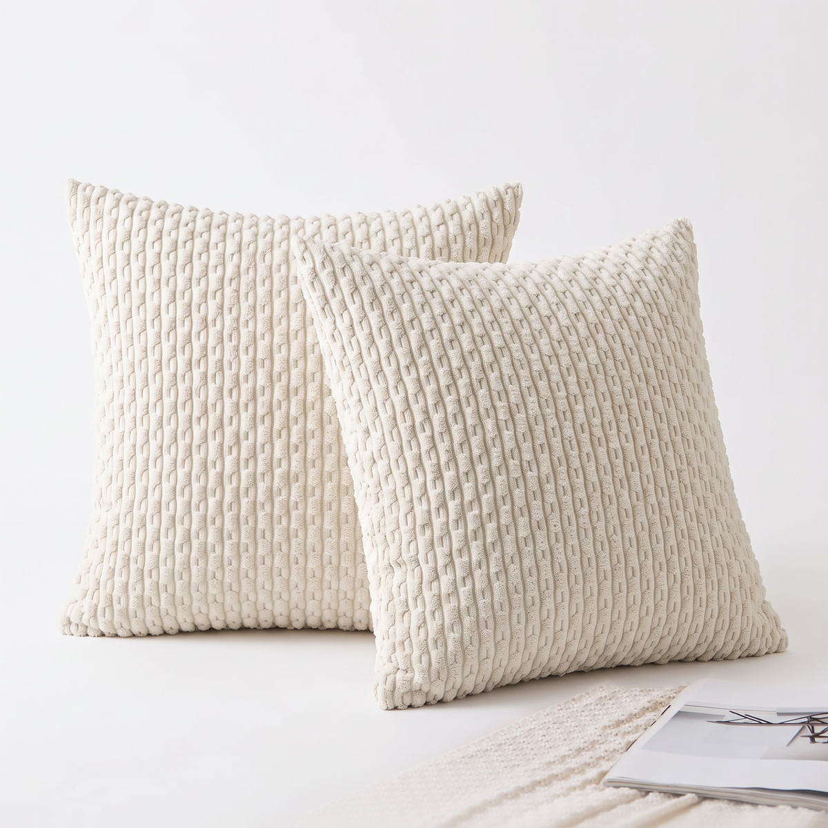 Motala knit cushion covers, Cream