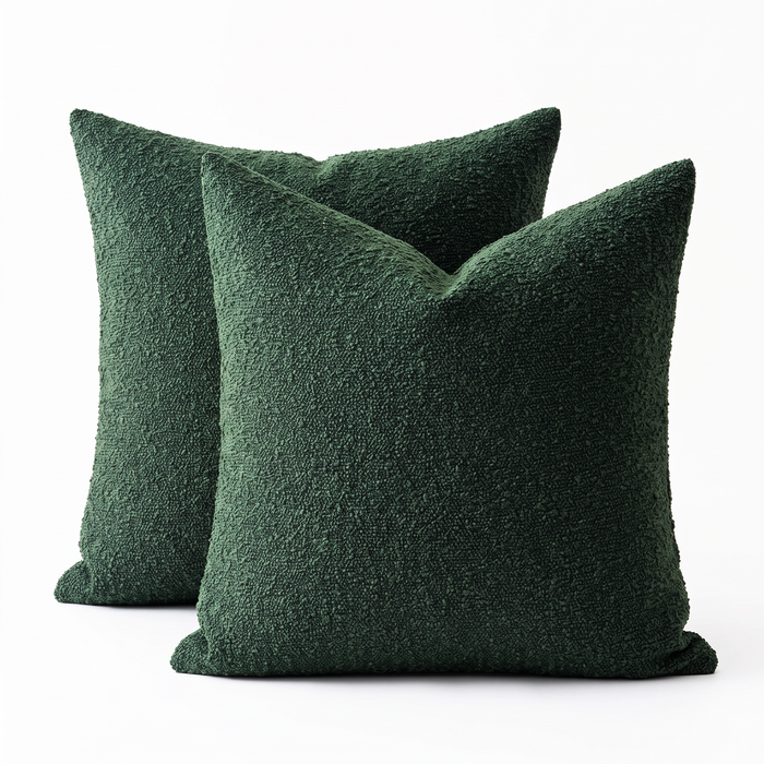 Vetlanda boucle cushion covers, Forest Green