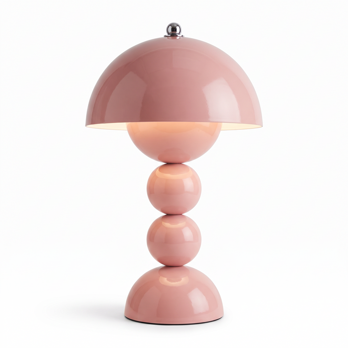 Sandvika Cordless Mushroom Table Lamp, Pink