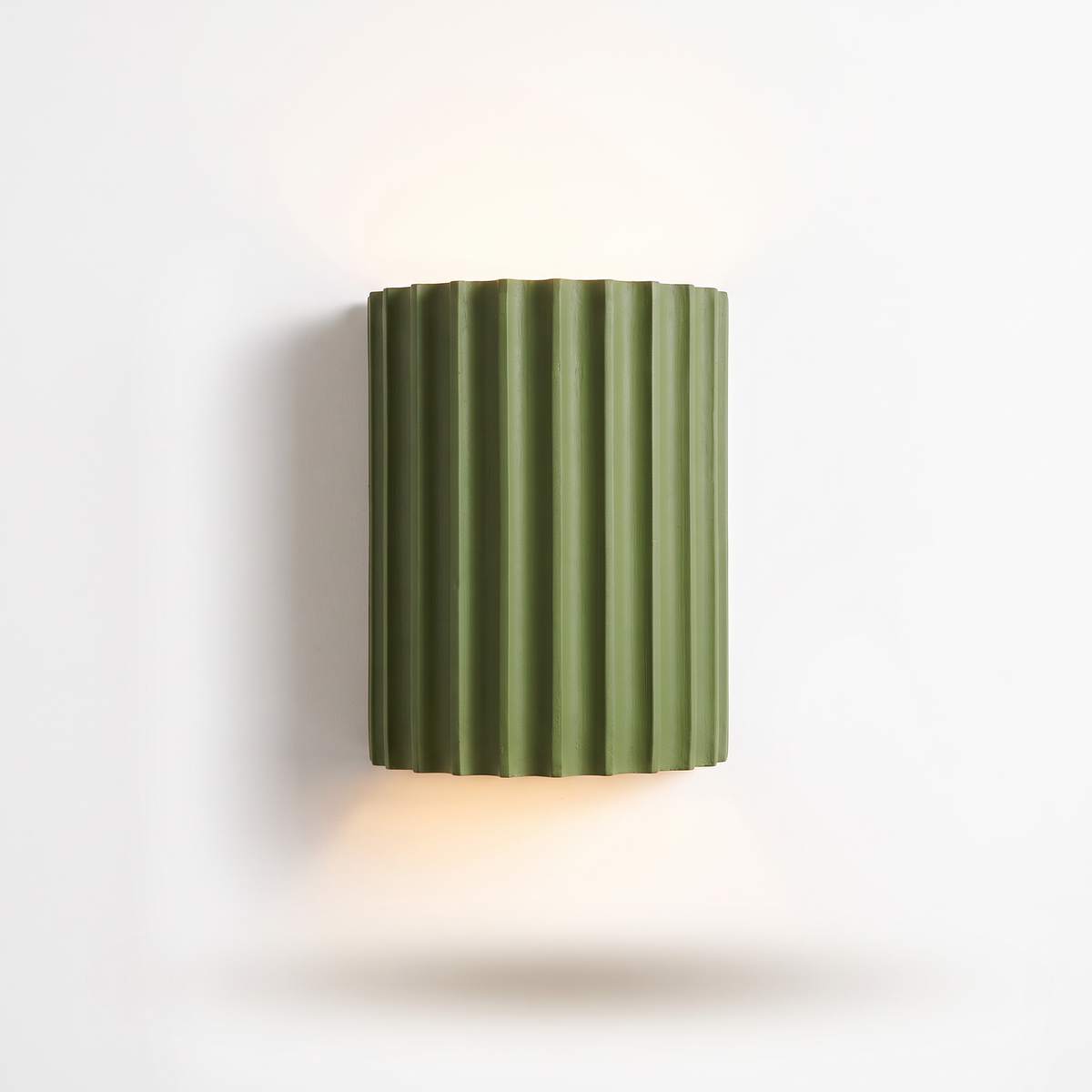Trysil Fluted Up and Down Wall Light, Sage