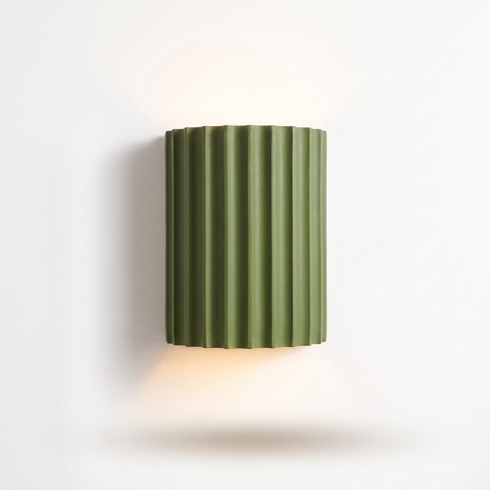 Trysil Fluted Up and Down Wall Light, Sage