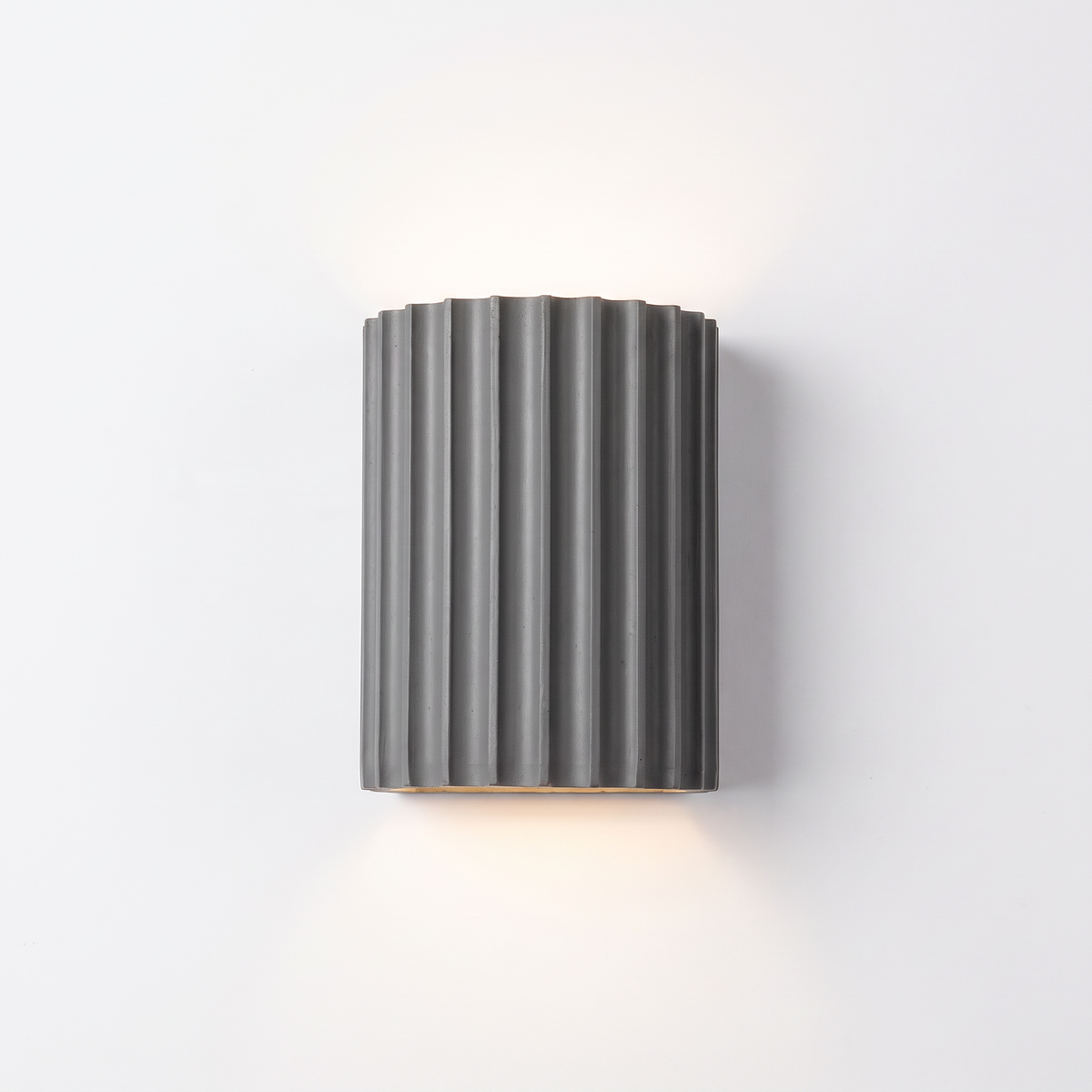 Trysil Fluted Up and Down Wall Light, Grey