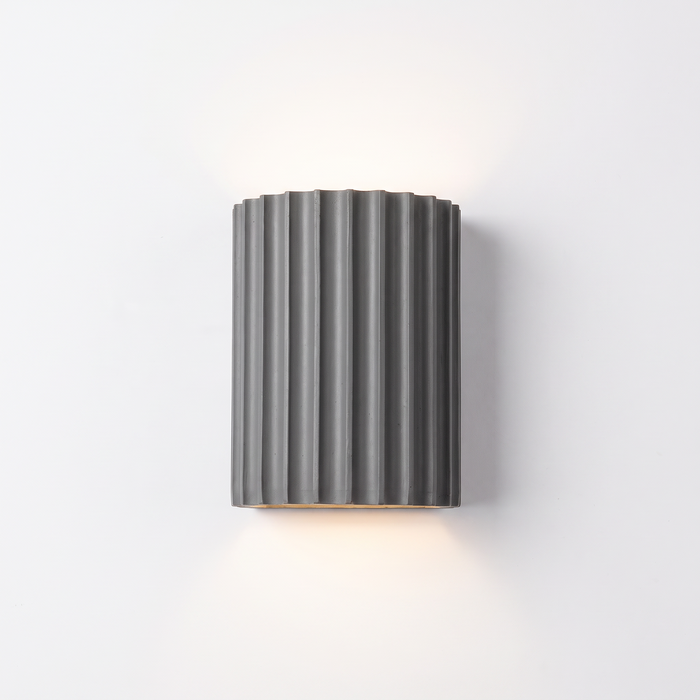 Trysil Fluted Up and Down Wall Light, Grey