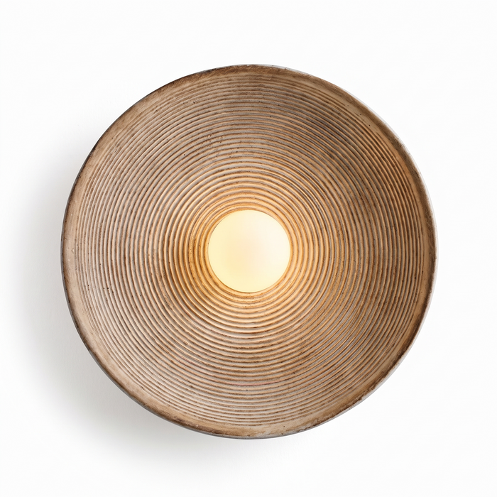 Meersburg Round Textured Wall Light, Retro Brown