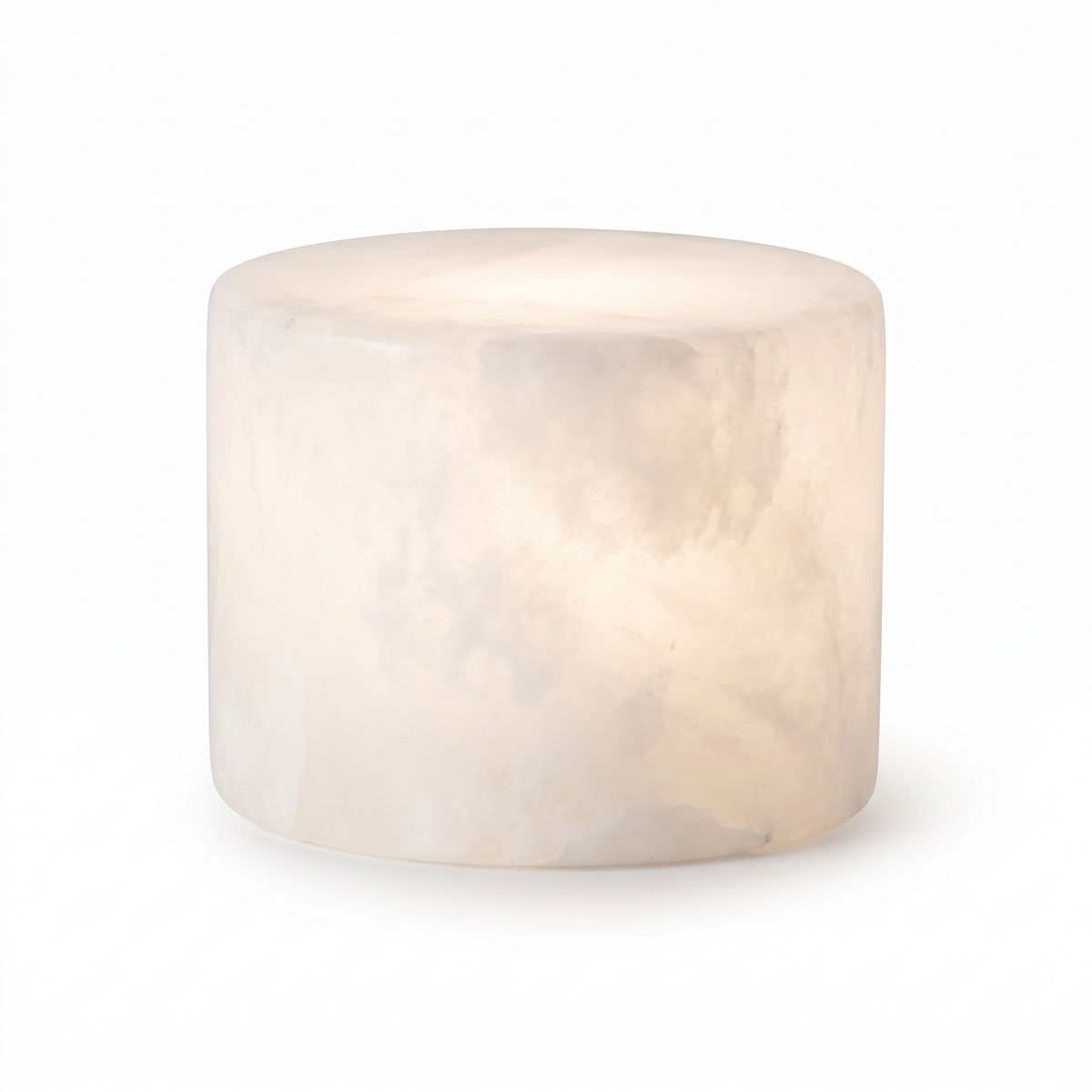 Lillesand Marble-Look Drum Lamp, Marble Look White