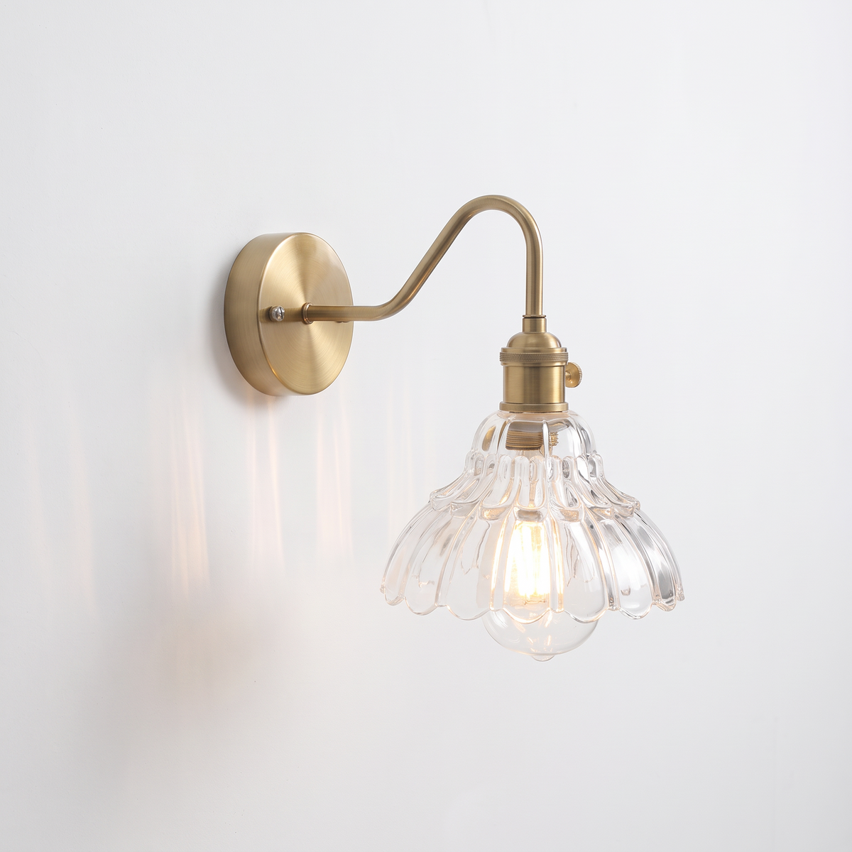 Eisenach Floral Glass Wall Light, Clear