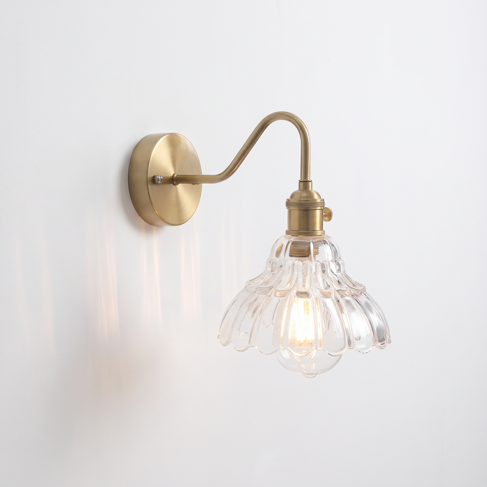 Eisenach Floral Glass Wall Light, Clear