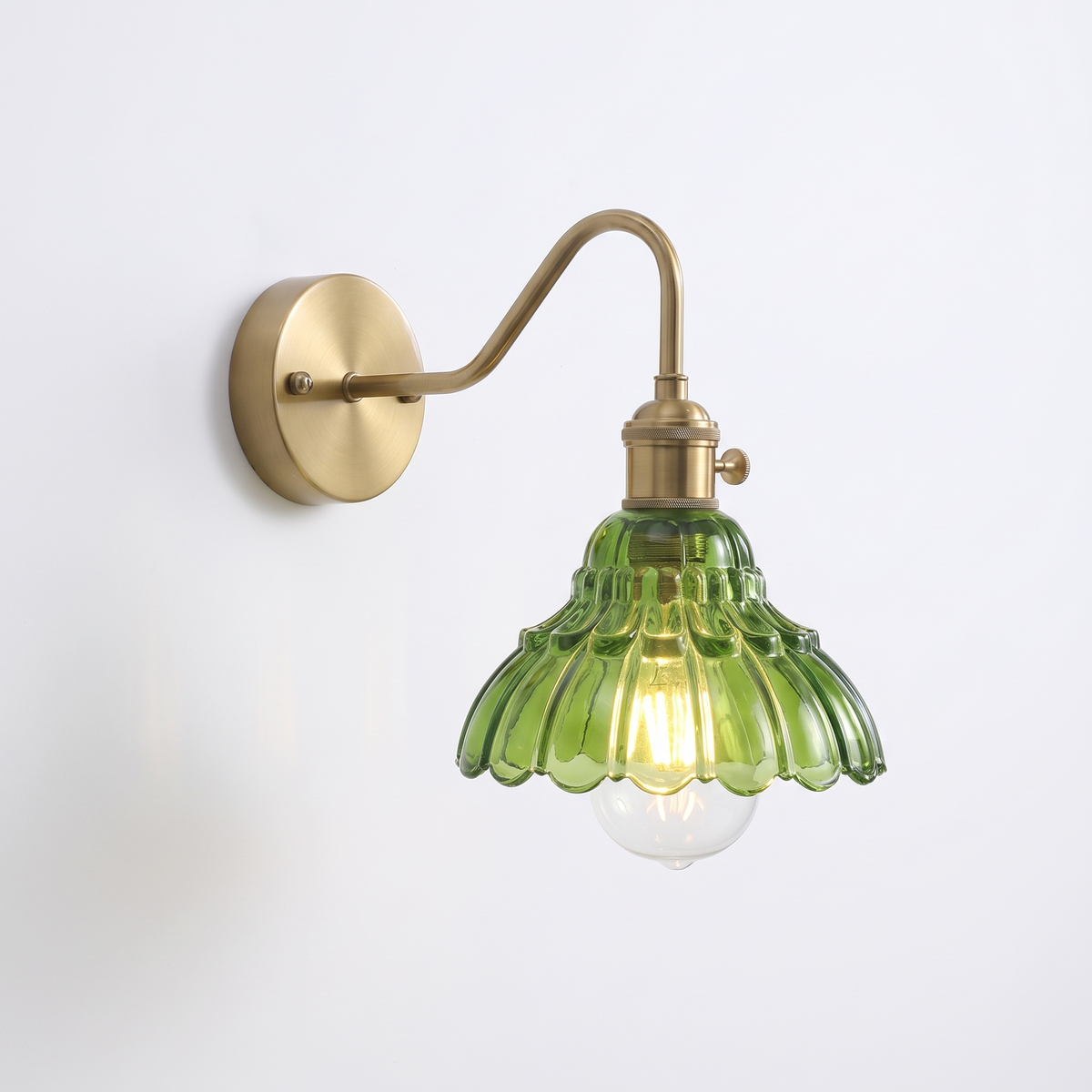 Eisenach Floral Glass Wall Light, Green