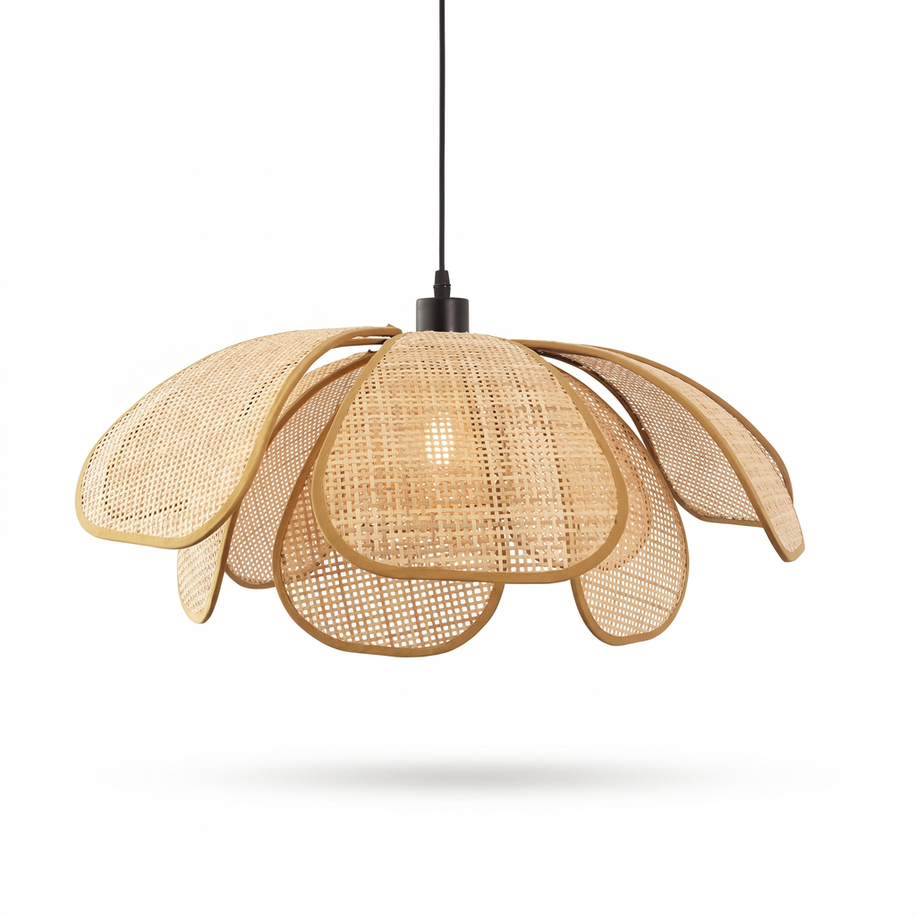 Aabenraa Rattan Petal Pendant Light, 50cm