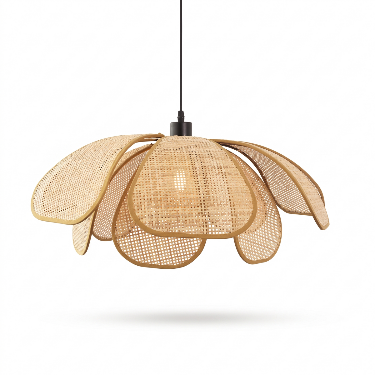 Aabenraa Rattan Petal Pendant Light, 50cm