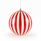 Soderhamn Striped Glass Globe Pendant, Red Stripe