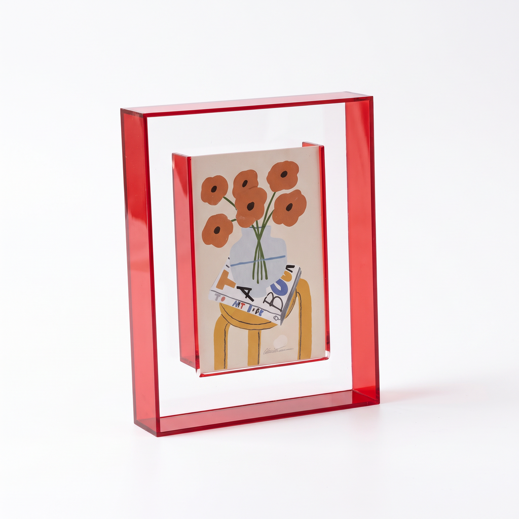 Flekkefjord Acrylic Box Photo Frame, Red