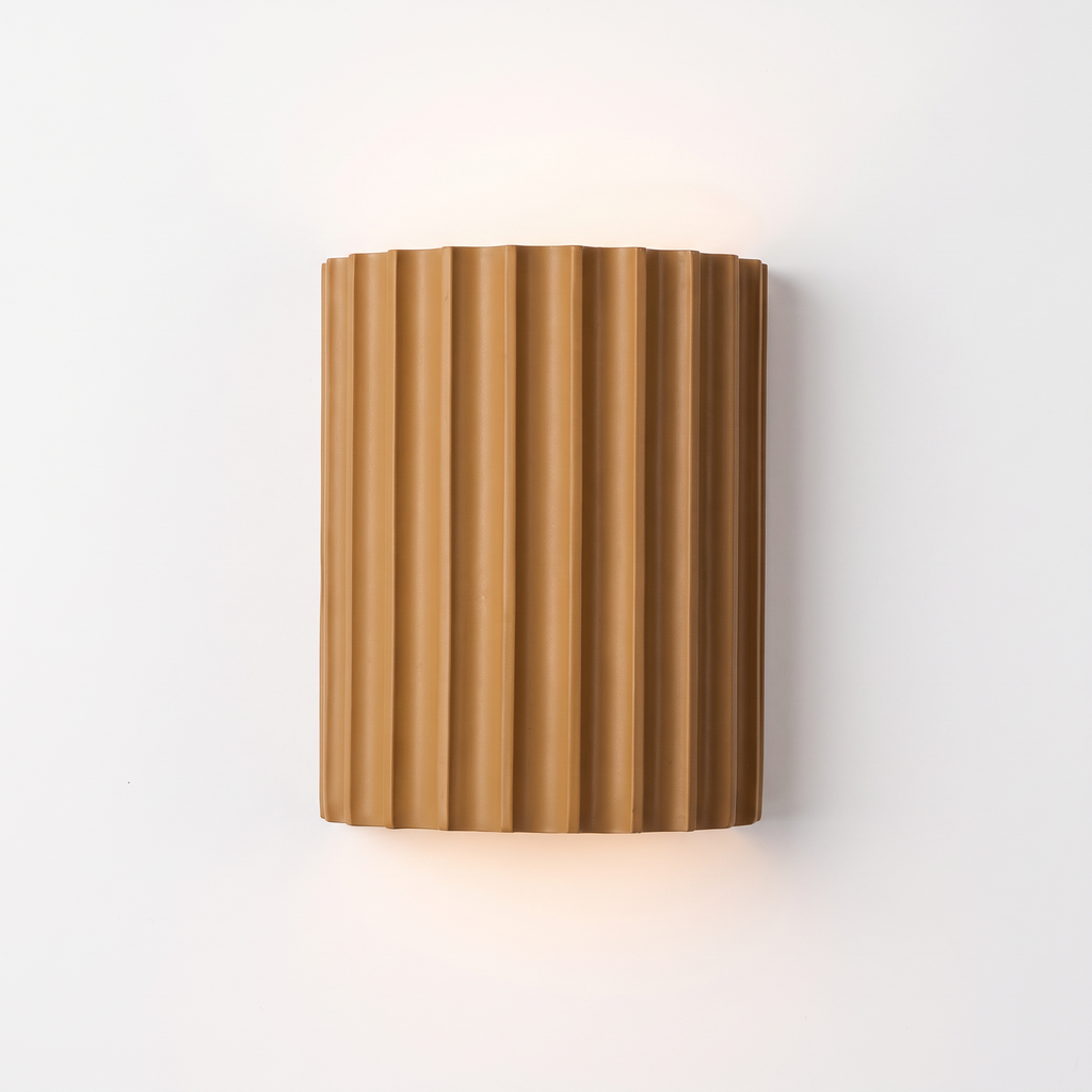 Trysil Fluted Up and Down Wall Light, Caramel