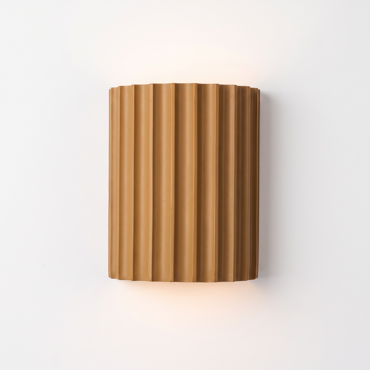 Trysil Fluted Up and Down Wall Light, Caramel