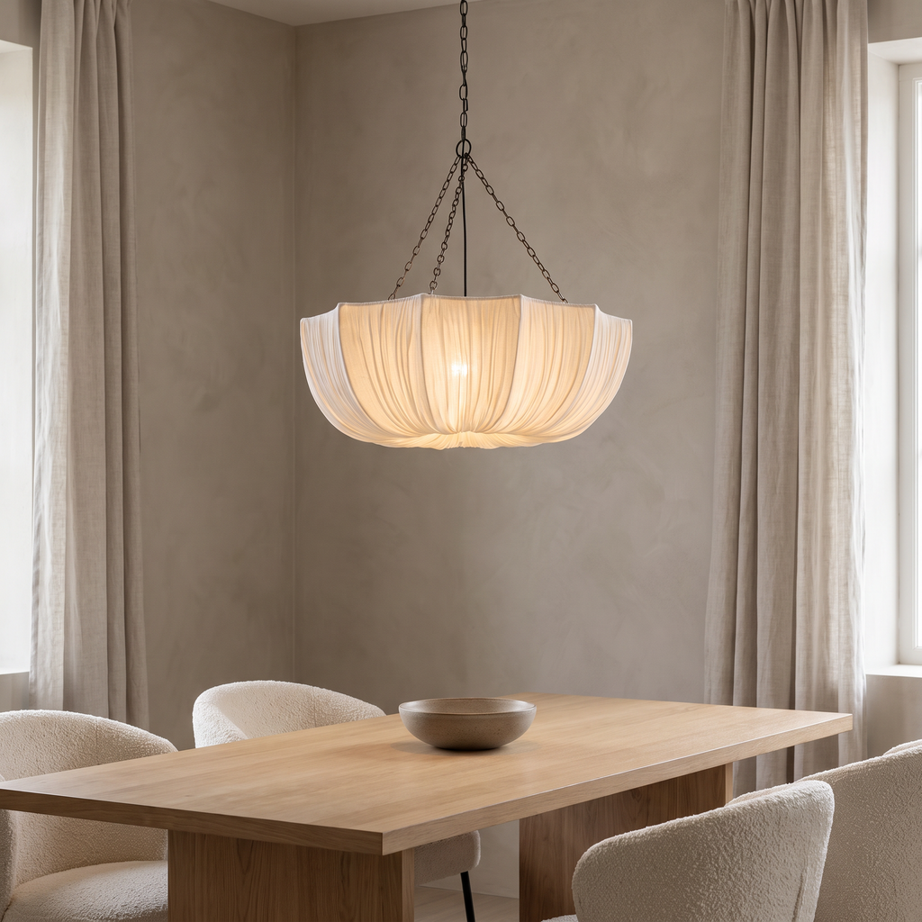 Vordingborg Draped Fabric Pendant Light in a room setting