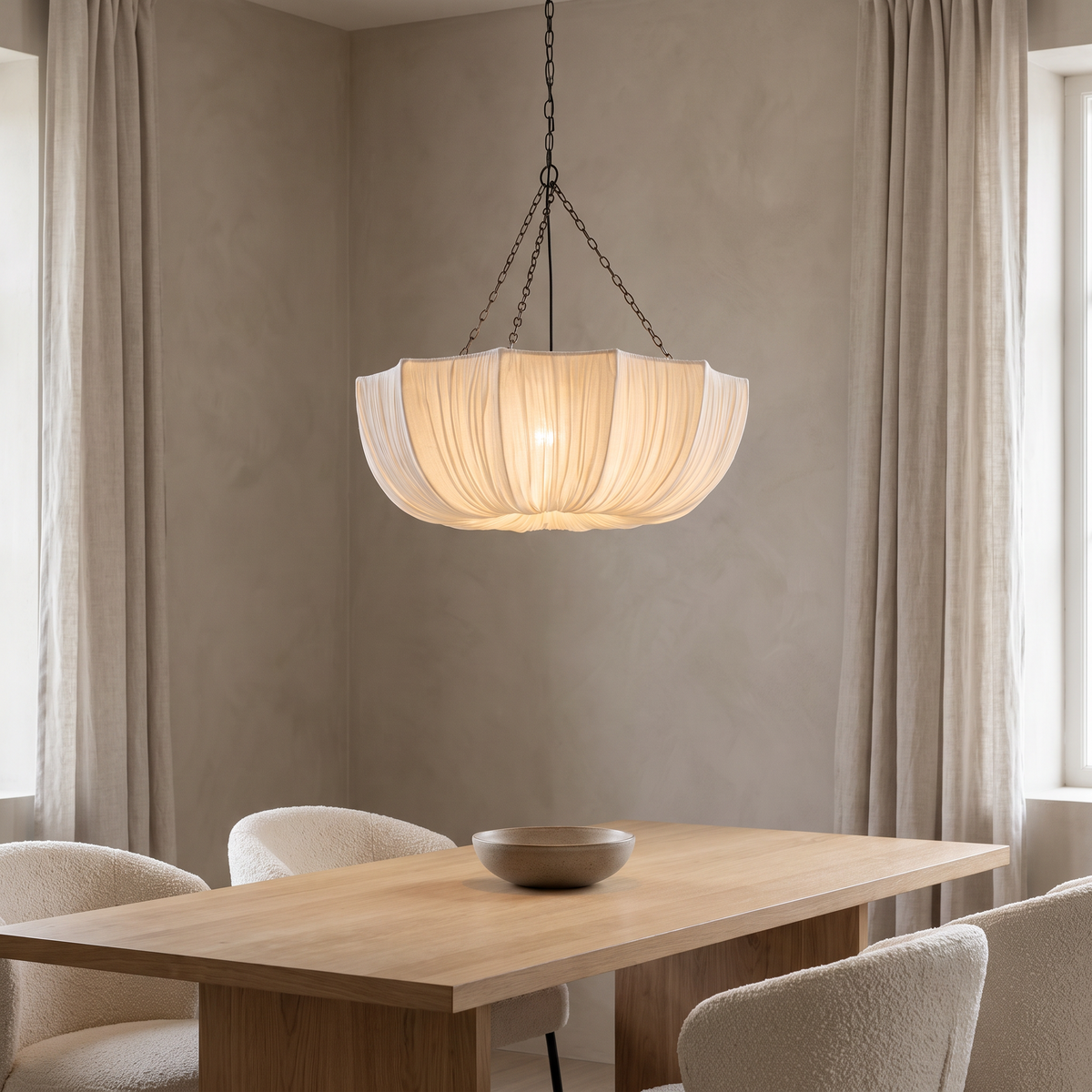 Vordingborg Draped Fabric Pendant Light in a room setting