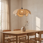 Aabenraa Rattan Petal Pendant Light in a room setting
