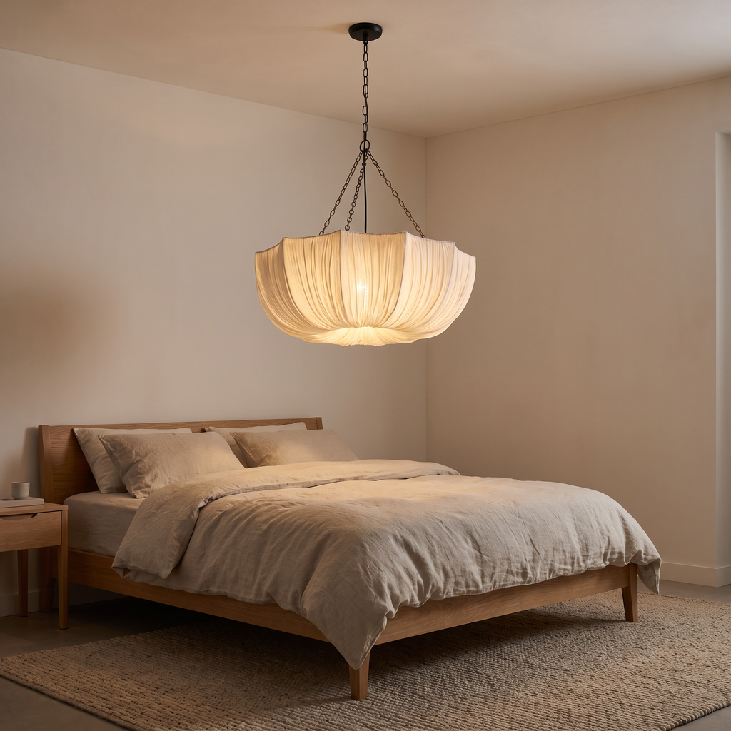 Vordingborg Draped Fabric Pendant Light in a room setting