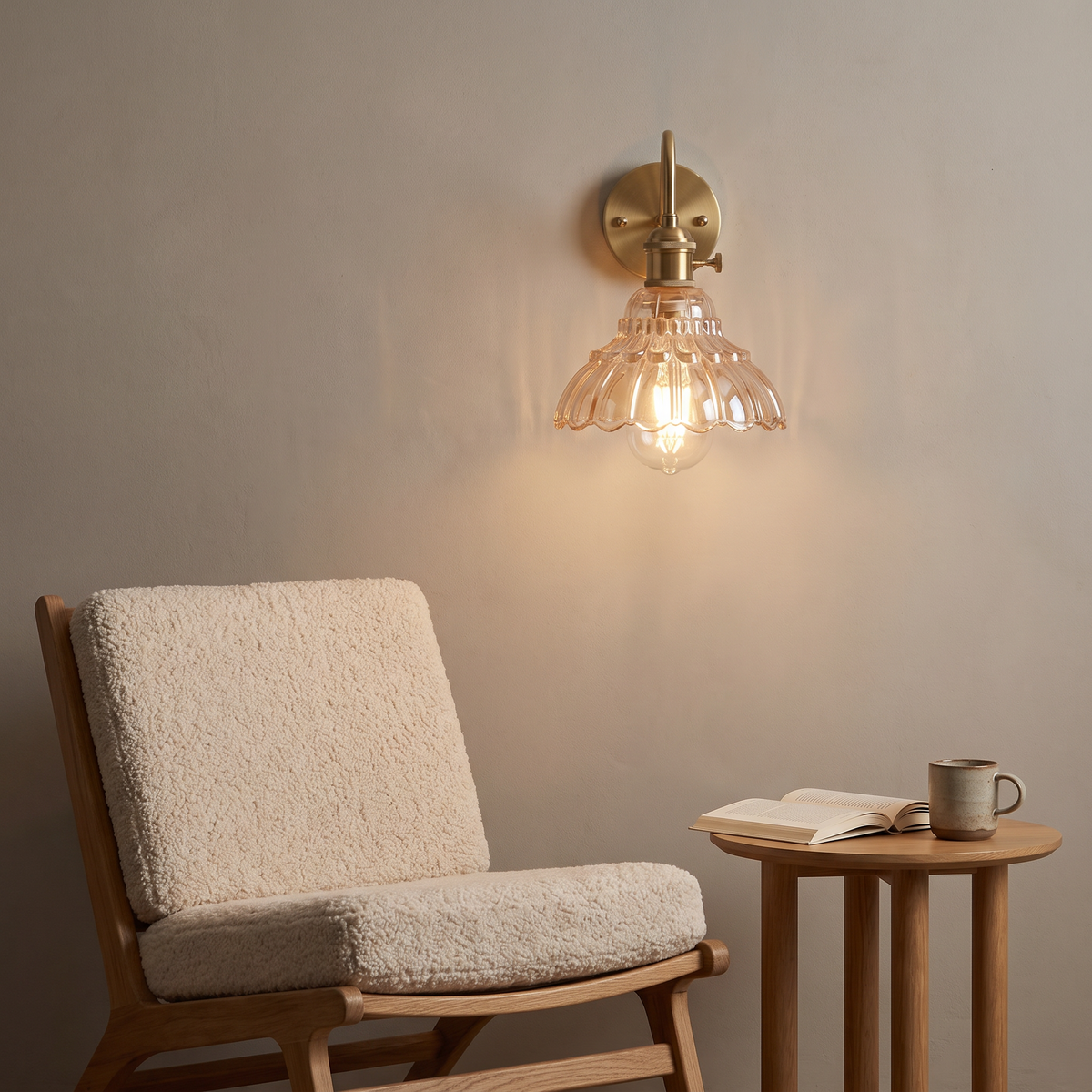 Eisenach Floral Glass Wall Light in a room setting