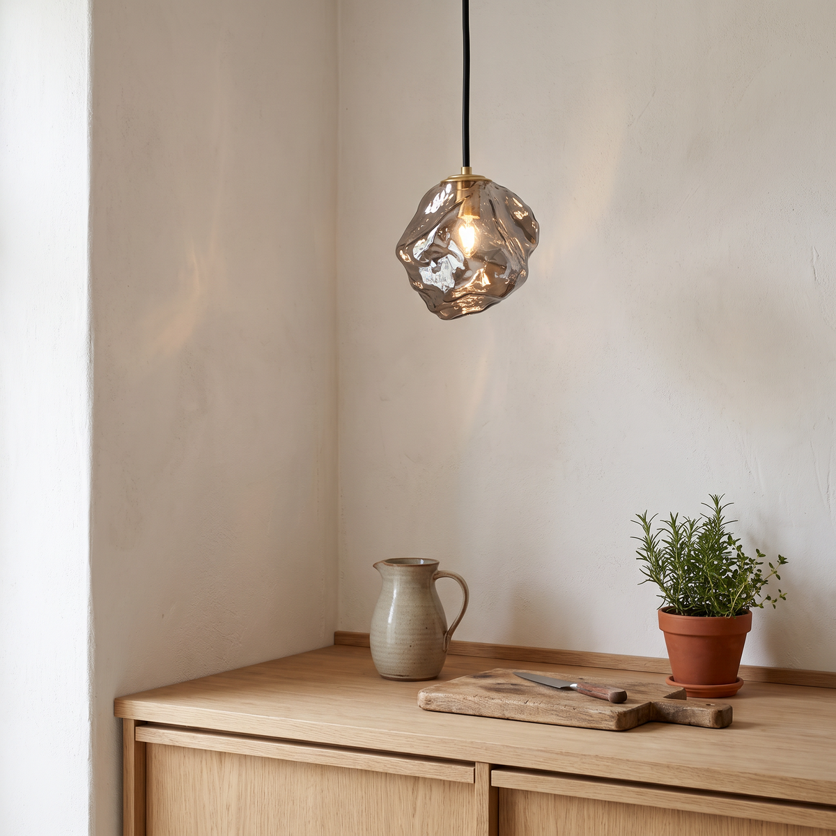 Rjukan Faceted Glass Pendant Light in a room setting