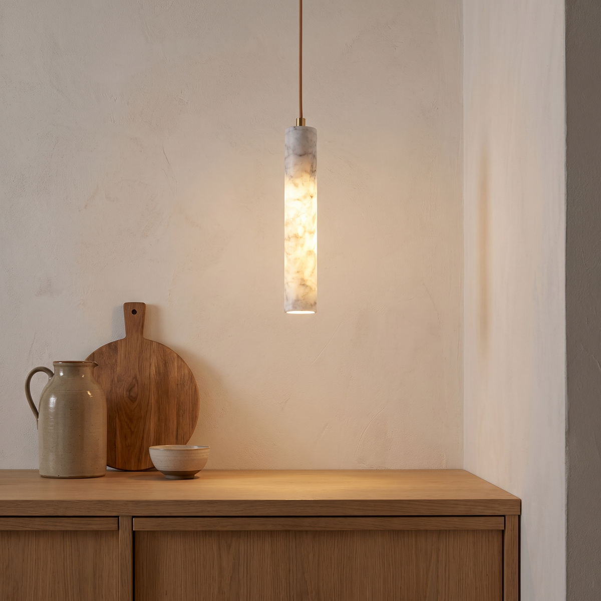 Wernigerode Veined Stone Pendant in a room setting