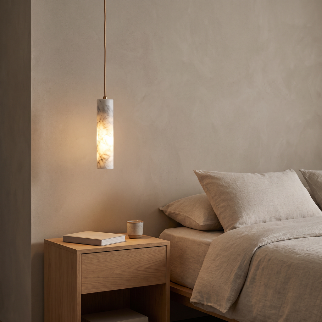 Wernigerode Veined Stone Pendant in a room setting