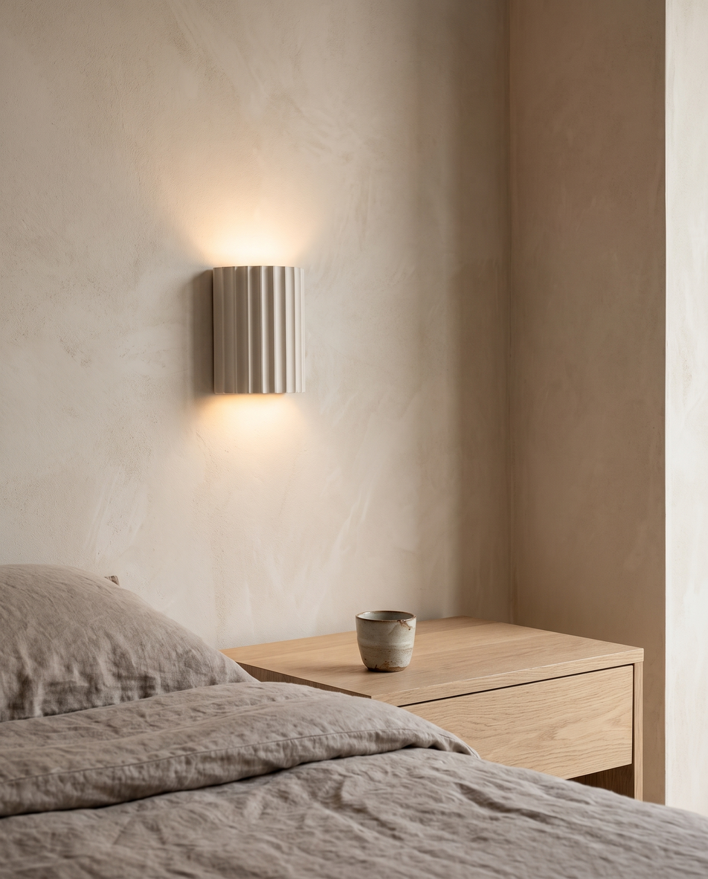 Trysil Fluted Up and Down Wall Light in a room setting