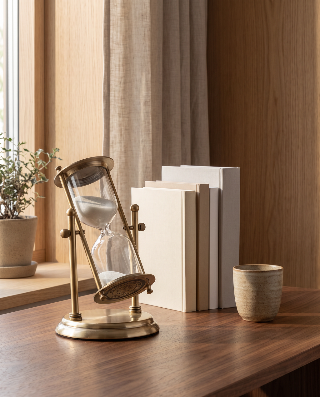 Hjorring Rotating Hourglass in a room setting