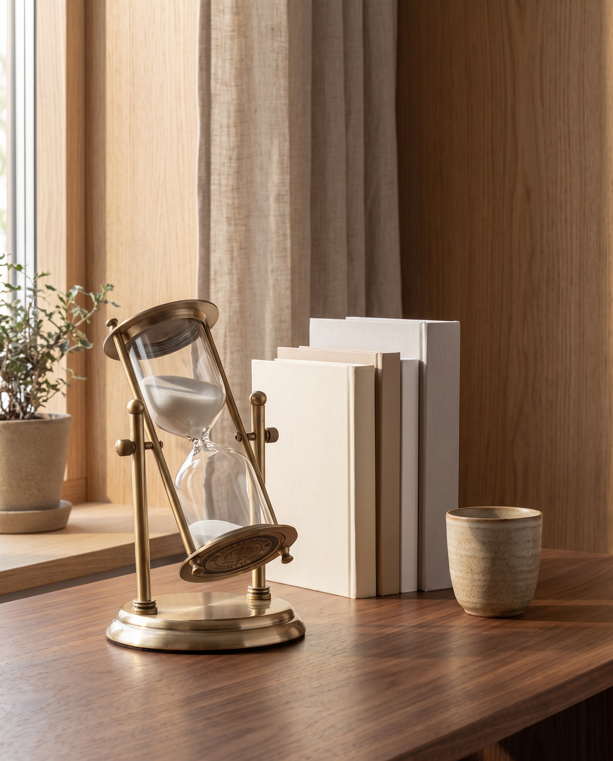 Hjorring Rotating Hourglass in a room setting