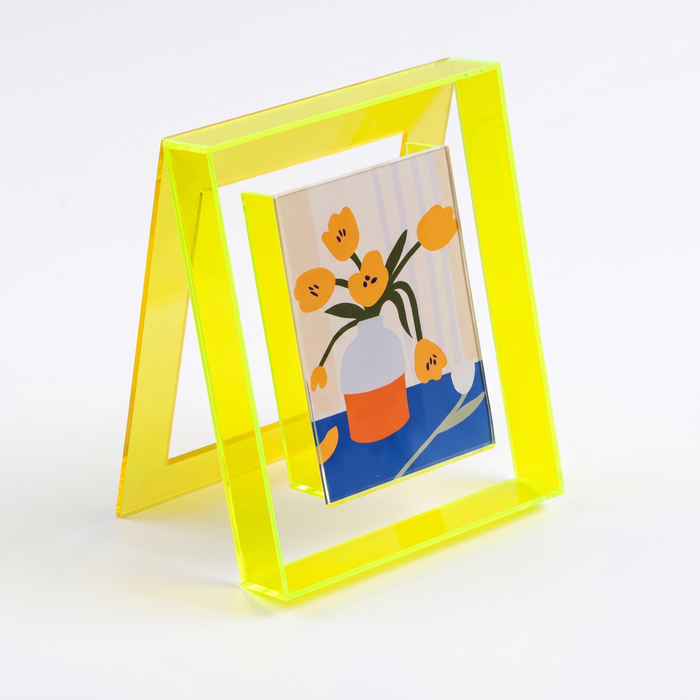 Flekkefjord Acrylic Box Photo Frame, Yellow