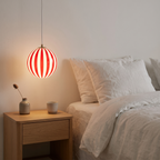 Soderhamn Striped Glass Globe Pendant in a room setting